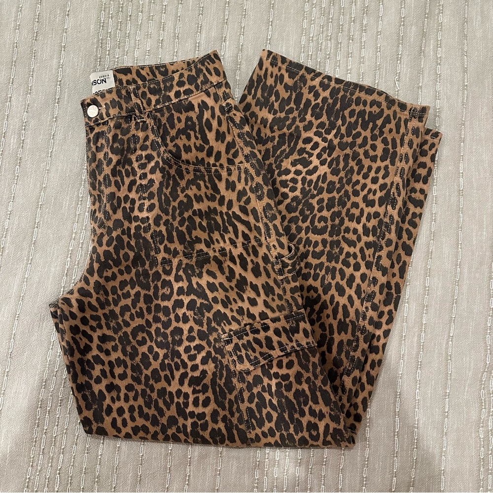 Damson madder leopard cargo jeans size uk 14